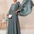Sequence embroidered draped a-line gown ethnic dress