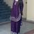 Purple french crepe embroidered kurti palazzo set with printed dupatta