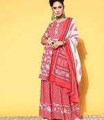 Floral printed kurta sharara with dupatta pure cotton sets