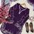 Purple french crepe embroidered kurti palazzo set with printed dupatta