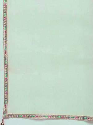 Women sequin embroidered tassel-detail straight kurta & sharara with dupatta 4