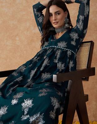 Floral printed a-line kurta & palazzo 2