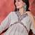 Women floral empire sequinned kurta with trousers