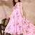 Floral printed organza a-line kurta with trousers & dupatta