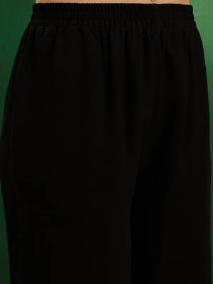 V neck floral embroidered a line kurta with palazzos & dupatta 3