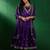 Embroidered zardosi zari sequined silk blend a-line kurta with pant & dupatta