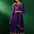 Embroidered zardosi zari sequined silk blend a-line kurta with pant & dupatta