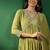 Alia cut embroidered v-neck kurta with trousers & dupatta