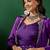 Purple shoulder straps neck sleeveless top with skirt & shrug