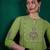 Green ethnic motifs embroidered regular sequinned kurta with palazzos