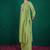 Green ethnic motifs embroidered regular sequinned kurta with palazzos