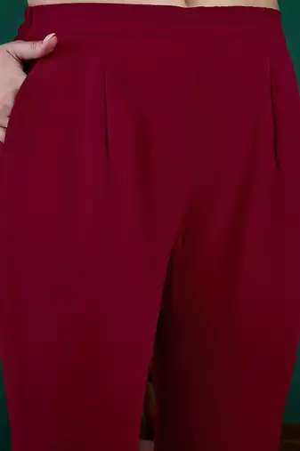 Floral sequin embroidered a-line kurta with trouser & dupatta
