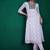 Floral printed sequin embroidered round neck anarkali kurta with trousers