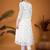 Floral embroidered v-neck sequinned georgette a-line kurta with trouser