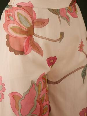 Floral embroidered mirror work kurta with palazzos 3