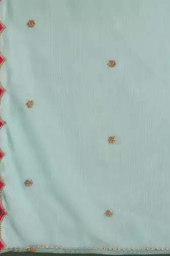 Blue floral embroidered zari sequince anarkali kurta with trousers and dupatta