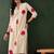 Off white cotton floral printed kurta with pant set