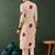 Off white cotton floral printed kurta with pant set