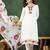 Floral applique worked straight kurta with trousers and dupatta