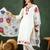 Floral applique worked straight kurta with trousers and dupatta