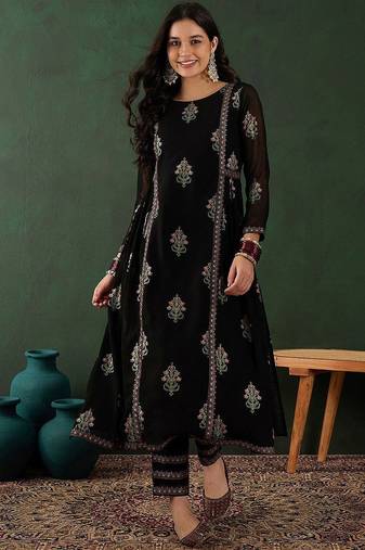 Floral printed a-line kurta with trouser