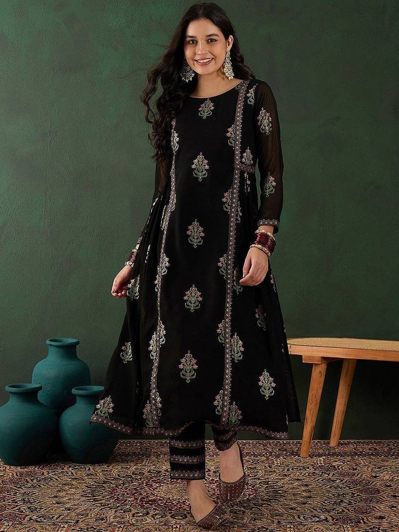 Floral printed a-line kurta with trouser