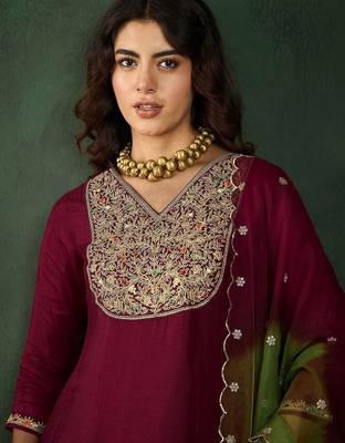 Embroidered a-line kurta sets 2