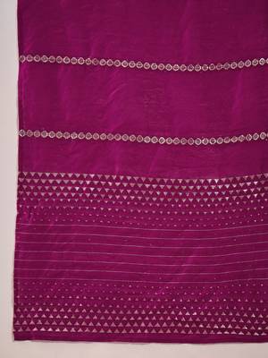 Floral embroidered thread work straight kurta with trousers & dupatta 4