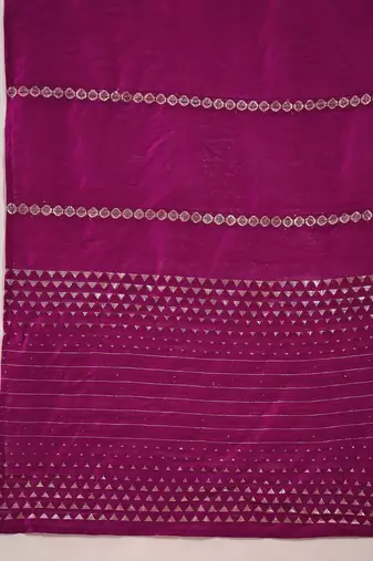 Floral embroidered thread work straight kurta with trousers & dupatta