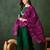 Floral embroidered thread work straight kurta with trousers & dupatta