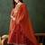 Floral printed zari anarkali kurta with trousers & dupatta