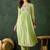 Embroidered thread work anarkali kurta with trousers