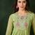 Embroidered thread work anarkali kurta with trousers