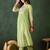 Embroidered thread work anarkali kurta with trousers