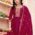Sequence zari embroidered round neck a-line kurta & trousers with dupatta