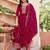 Sequence zari embroidered round neck a-line kurta & trousers with dupatta