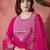 Floral embroidered sequinned pleated a-line kurta with trousers & dupatta
