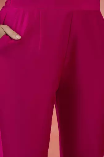 Floral embroidered sequinned pleated a-line kurta with trousers & dupatta