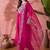 Floral embroidered sequinned pleated a-line kurta with trousers & dupatta