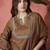 Floral embroidered sequinned  a-line kurta with trousers & dupatta