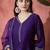 Floral embroidered v-neck a-line kurta with trousers & dupatta