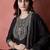 Floral embroidered round neck a-line kurta with trousers & dupatta