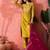 Yellow zari embroidered straight kurta with trouser and dupatta
