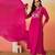 Embroidered notch neck a-line kurta with trousers & dupatta