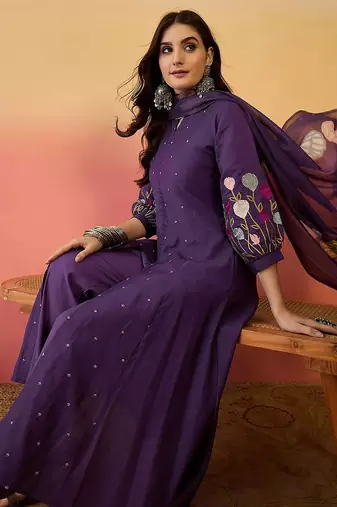 Embroidered kurta pant with dupatta