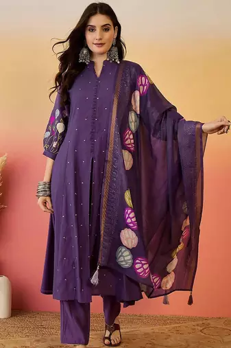 Embroidered kurta pant with dupatta
