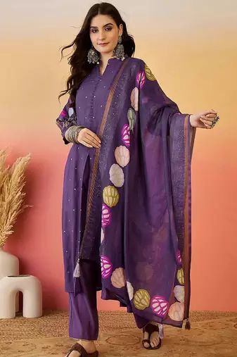 Embroidered kurta pant with dupatta