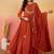 Floral embroidered empire georgette anarkali kurta with trouser & dupatta