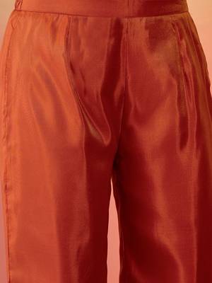 Zari embroidered notch neck a-line kurta & trousers 3