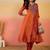 Zari embroidered notch neck a-line kurta & trousers